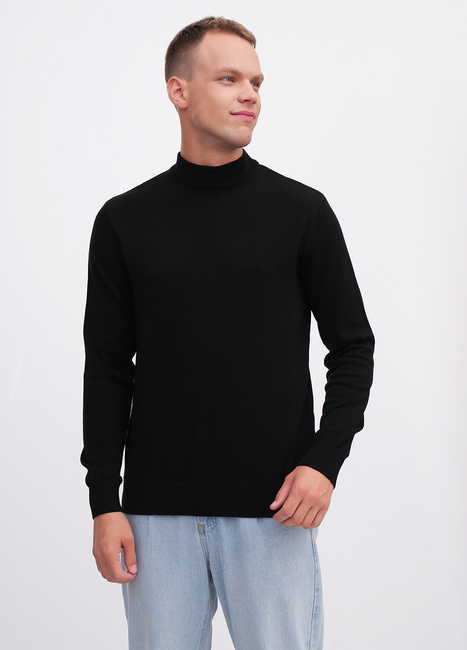 Фото ракурс 1 - Чоловічий чорний светр EQUILIBRI артикул M342 004 000 Black FW2025