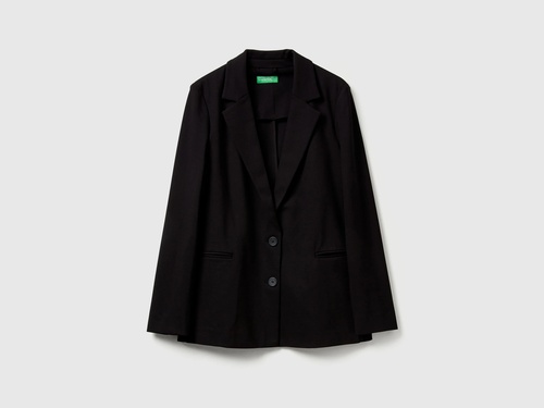 Фото ракурс 1 - Жіночий чорний пiджак Benetton артикул 27CKDW03D 100 25A