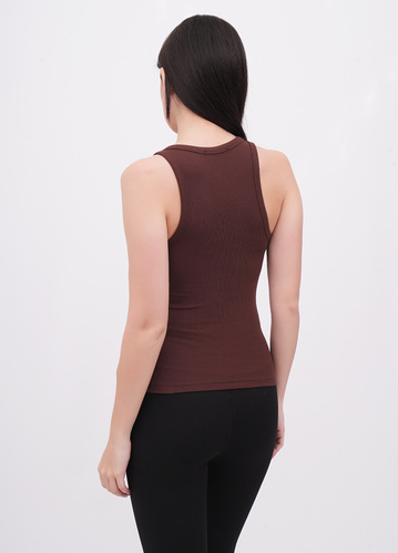 Фото ракурс 2 - Жіноча коричнева майка EQUILIBRI артикул W211 020 000 Brown FW2025