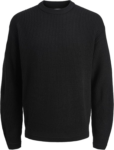 Фото ракурс 1 - Чоловічий чорний джемпер Jack & Jones артикул 12278922 Black FW2025