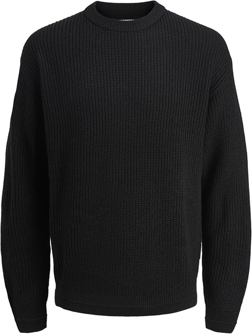 Фото ракурс 1 - Мужской черный джемпер Jack & Jones артикул 12278922 Black FW2025