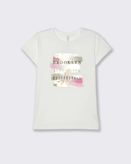 Женская белая футболка Piazza Italia артикул 50028 White SS2025 Фото ракурс 3 - Женская белая футболка Piazza Italia артикул 50028 White SS2025