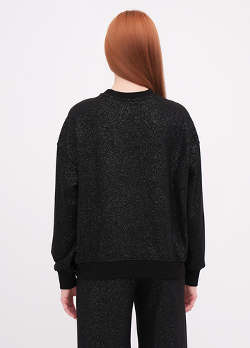 Фото ракурс 2 - Жіночий чорний світшот EQUILIBRI артикул W291 043 100 Black FW2025