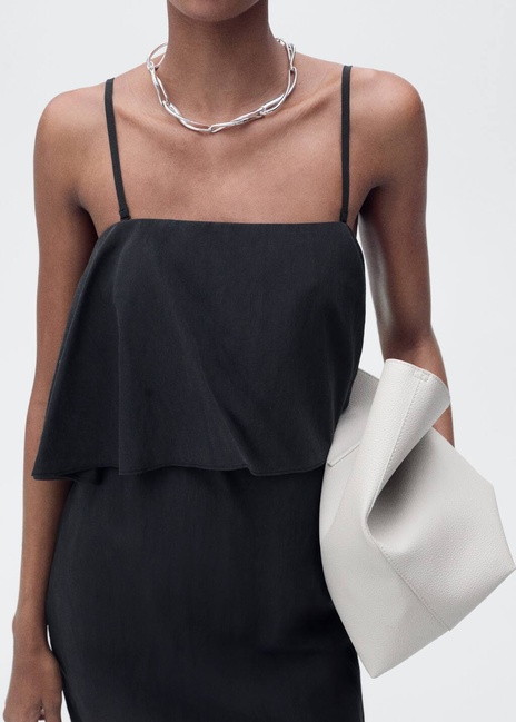 Женское черное платье Mango артикул 87057186 99 8 season Фото ракурс 5 - Женское черное платье Mango артикул 87057186 99 8 season