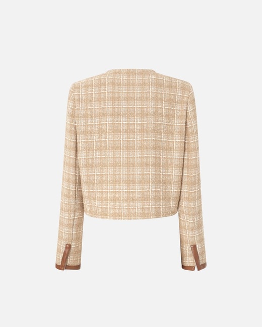 Женский бежевый жакет Pinko артикул 104834-A2BR CI8 SS2025 Фото ракурс 5 - Женский бежевый жакет Pinko артикул 104834-A2BR CI8 SS2025