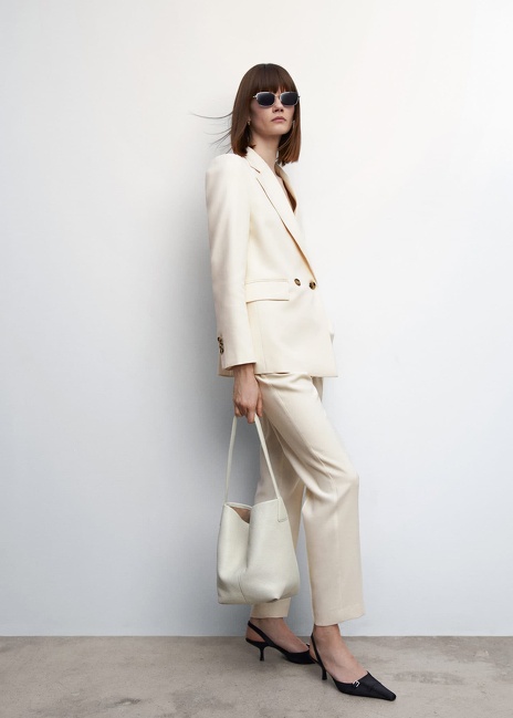 Фото ракурс 2 - Женские розовые брюки Mango артикул 47005746 80 4 season