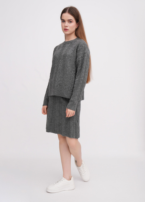 Жіночий сірий светр EQUILIBRI артикул NW391001 100 Grey FW2025 Фото ракурс 3 - Жіночий сірий светр EQUILIBRI артикул NW391001 100 Grey FW2025