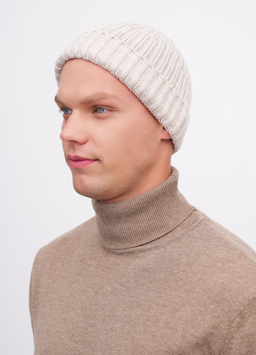 Фото ракурс 1 - Унісекс бежева шапка EQUILIBRI артикул U881 001 000 Beige FW2025