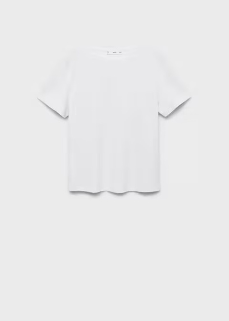 Женская белая футболка Mango артикул 17021197 01 1 season Фото ракурс 3 - Женская белая футболка Mango артикул 17021197 01 1 season