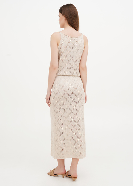 Фото ракурс 2 - Женская бежевая юбка EQUILIBRI артикул W391 035 200 Beige SS2025