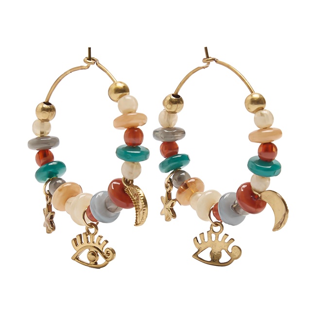 Женские разноцветные серьги Parfois артикул 238745 _HM FW2025 Фото ракурс 1 - Женские разноцветные серьги Parfois артикул 238745 _HM FW2025