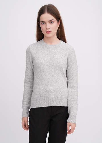 Фото ракурс 1 - Женский серый свитер EQUILIBRI артикул BW342002 000 Light grey FW2025