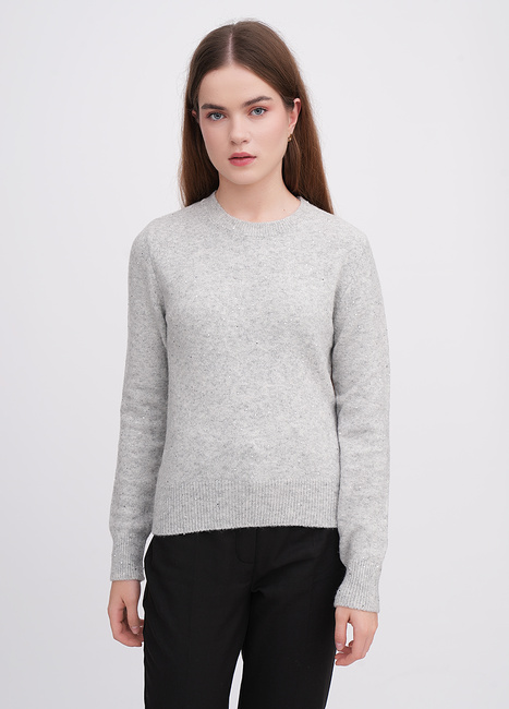 Жіночий сірий светр EQUILIBRI артикул BW342002 000 Light grey FW2025 Фото ракурс 1 - Жіночий сірий светр EQUILIBRI артикул BW342002 000 Light grey FW2025