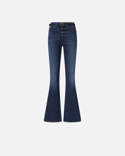 Женские синие джинсы Pinko артикул 100166-A2RX PJB FW2025 Фото ракурс 5 - Женские синие джинсы Pinko артикул 100166-A2RX PJB FW2025