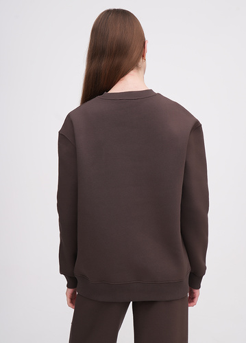 Фото ракурс 2 - Жіночий коричневий світшот EQUILIBRI артикул W291 052 100 Brown FW2025