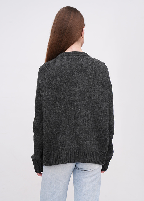 Фото ракурс 2 - Женский серый свитер EQUILIBRI артикул W342 054 002 Grey FW2025