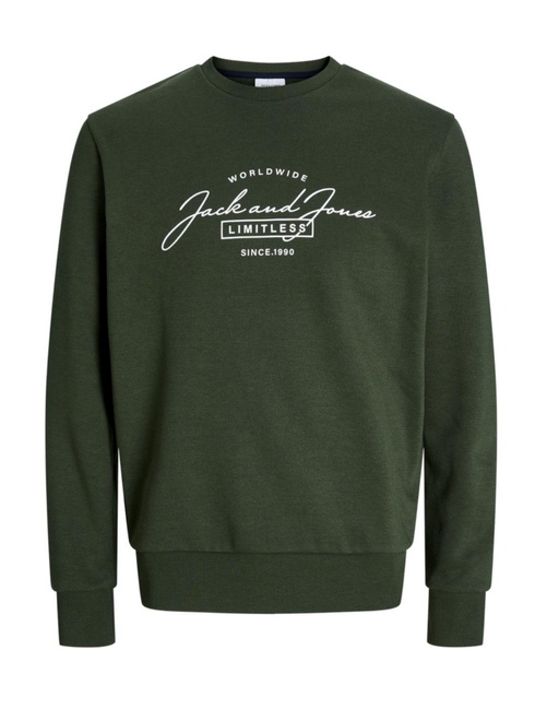 Фото ракурс 7 - Чоловічий зелений світшот Jack & Jones  артикул 12256837 Kombu Green FW2024