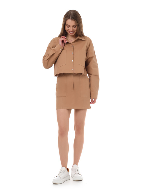 Фото ракурс 3 - Женская коричневая рубашка EQUILIBRI артикул W491 069 100 CAMEL SS2025