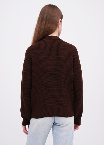 Фото ракурс 2 - Жіночий коричневий светр EQUILIBRI артикул W344 003 000 Brown FW2025
