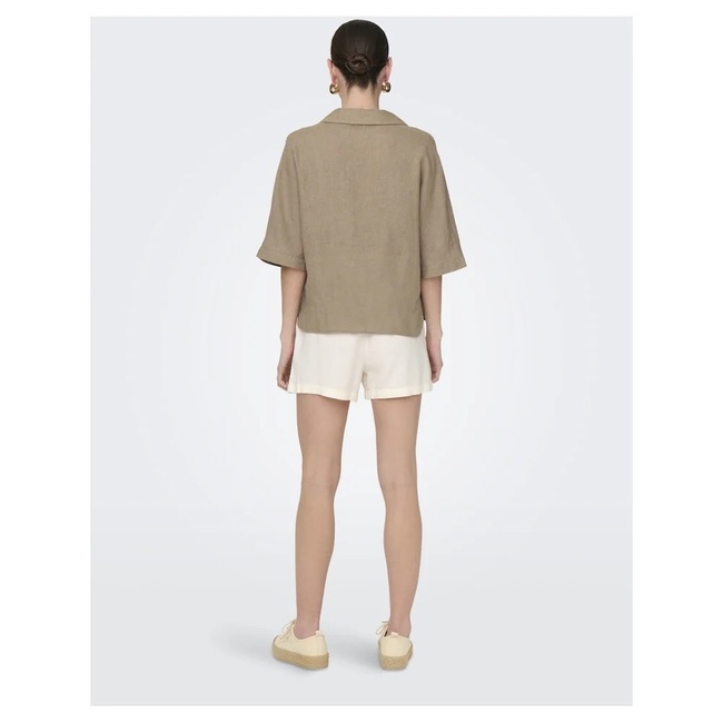 Фото ракурс 4 - Женская коричневая блузка Only артикул 15314215 Brindle SS2025