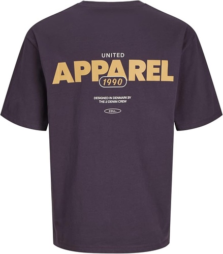 Фото ракурс 2 - Мужская фиолетовая футболка Jack & Jones артикул 12268268 PLUM PERFECT FW2025