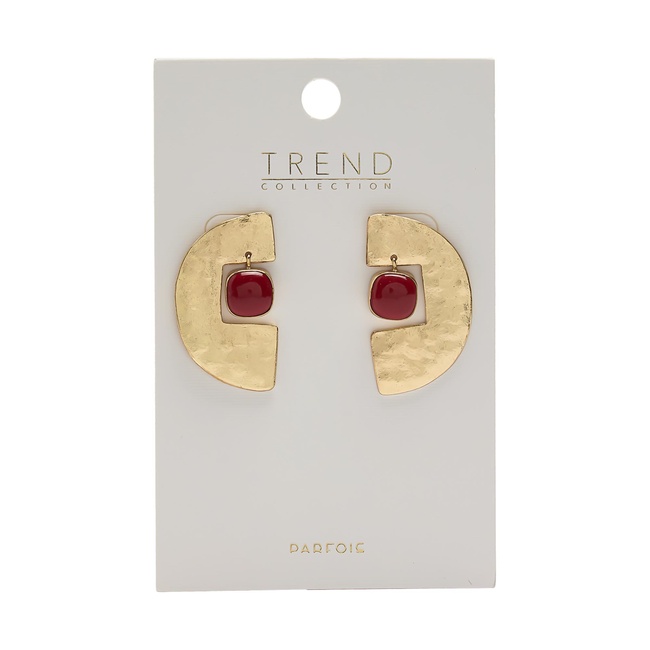 Жіночі золото-червоні сережки Parfois артикул 237743 _RD FW2025 Фото ракурс 3 - Жіночі золото-червоні сережки Parfois артикул 237743 _RD FW2025
