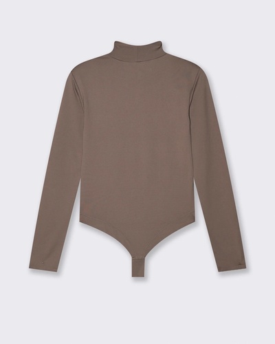 Фото ракурс 2 - Женские коричневые боди Piazza Italia артикул 62794 Turtle grey FW2025