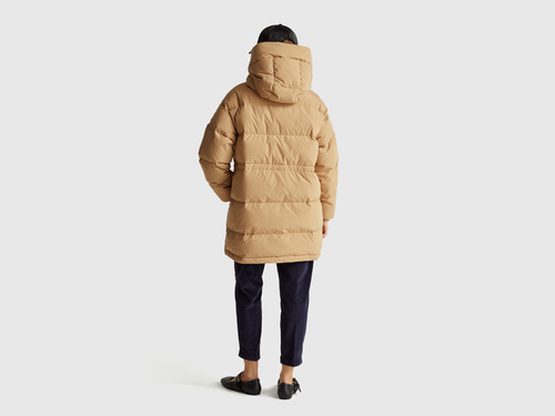 Фото ракурс 2 - Женская коричневая куртка Benetton артикул 22T6DN087 193 25A