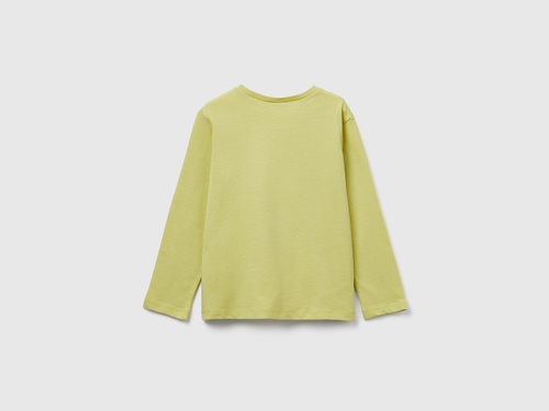 Фото ракурс 2 - Зелений лонгслів Benetton для дівчаток артикул 3JERG10KB.P 0Y6 25A