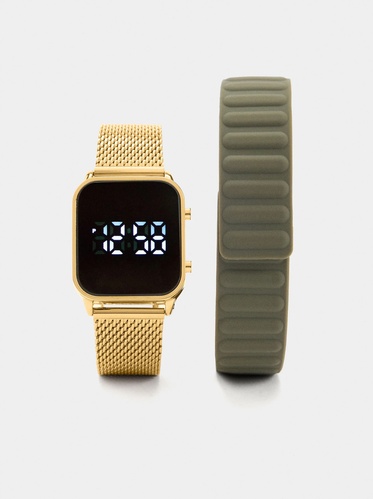 Фото ракурс 1 - Женские золотые часы Parfois артикул 241289 _GD FW2025