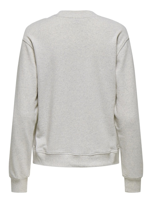 Женский серый свитшот Only артикул 15353417 Oatmeal FW2025 Фото ракурс 4 - Женский серый свитшот Only артикул 15353417 Oatmeal FW2025
