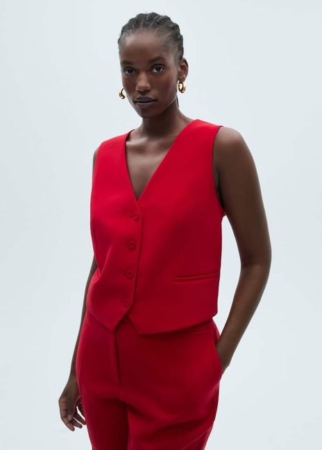 Фото ракурс 7 - Женские красные брюки Mango артикул 87081518 70 8 season