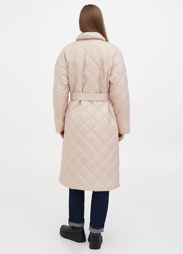 Фото ракурс 2 - Женское бежевое пальто EQUILIBRI артикул DVS Coat MN Beige FW2024