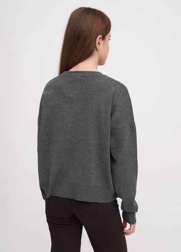 Фото ракурс 2 - Женский серый свитер EQUILIBRI артикул BW342003 000 Dark grey FW2025