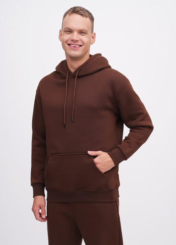 Фото ракурс 1 - Чоловіче коричневe худі EQUILIBRI артикул M291 002 100 Brown FW2025