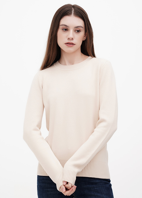 Фото ракурс 1 - Жіночий бежевий джемпер EQUILIBRI артикул JO Jumper Beige FW2023