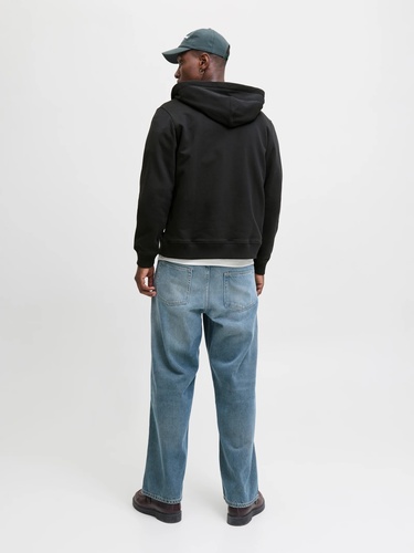 Фото ракурс 2 - Чоловіче чорнe худі Jack & Jones артикул 12282901 Black FW2025