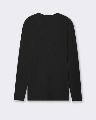 Фото ракурс 2 - Мужской черный лонгслив Piazza Italia артикул 63056 Black FW2025