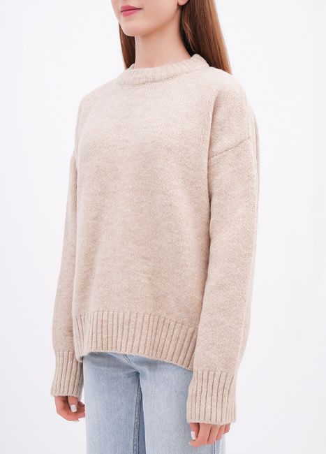 Фото ракурс 3 - Жіночий бежевий светр EQUILIBRI артикул W342 054 000 Beige FW2025