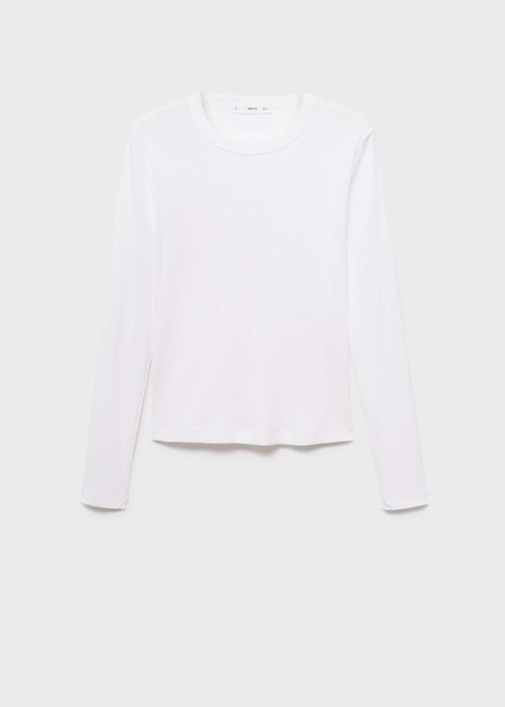 Жіночий білий лонгслів Mango артикул 17055814 01 1 season Фото ракурс 3 - Жіночий білий лонгслів Mango артикул 17055814 01 1 season