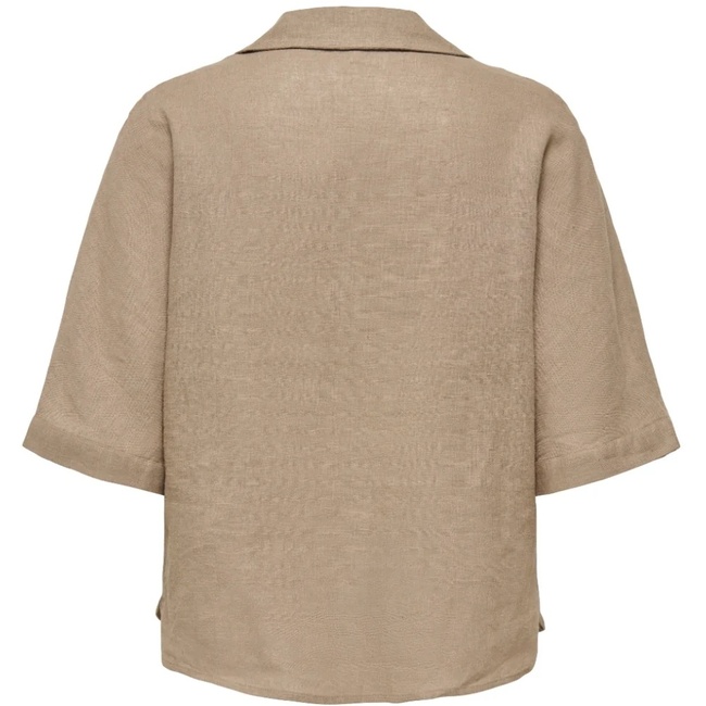 Фото ракурс 2 - Женская коричневая блузка Only артикул 15314215 Brindle SS2025