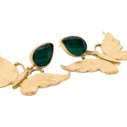 Фото ракурс 2 - Жіночі зелено-золоті сережки Parfois артикул 235204 _GN FW2025