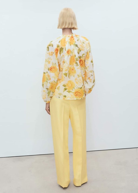 Жіноча жовта блузка Mango артикул 87058652 12 8 season Фото ракурс 2 - Жіноча жовта блузка Mango артикул 87058652 12 8 season