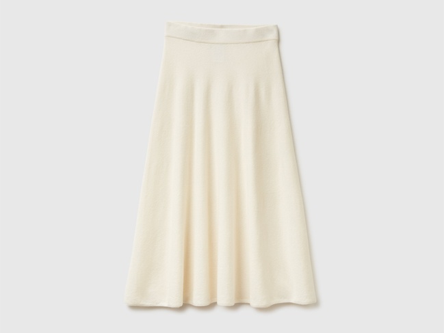 Женская белая юбка Benetton артикул 1444D002B 000 25I Фото ракурс 5 - Женская белая юбка Benetton артикул 1444D002B 000 25I