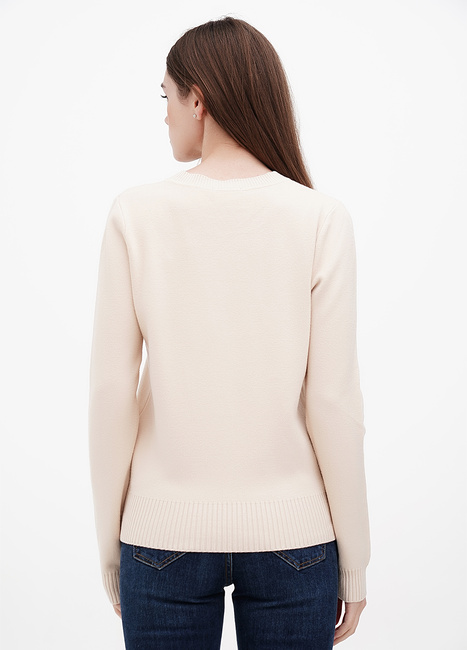 Фото ракурс 2 - Женский бежевый джемпер EQUILIBRI артикул JO Jumper Beige FW2023