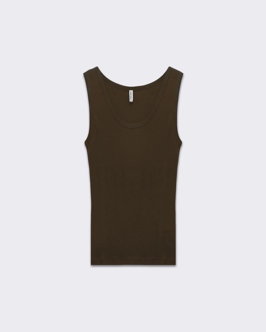 Фото ракурс 3 - Женская коричневая майка Piazza Italia артикул 32603 Brown tobacco SS2025