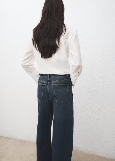 Женская молочная рубашка Mango артикул 27071241 02 2 season Фото ракурс 2 - Женская молочная рубашка Mango артикул 27071241 02 2 season