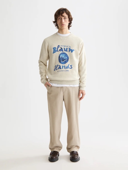 Чоловічий бежевий світшот SCOTCH & SODA артикул 180881 270 FW2025 Фото ракурс 3 - Чоловічий бежевий світшот SCOTCH & SODA артикул 180881 270 FW2025