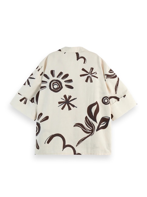 Женская бежевая рубашка SCOTCH & SODA артикул U9A00634T U208 SS2025 Фото ракурс 6 - Женская бежевая рубашка SCOTCH & SODA артикул U9A00634T U208 SS2025