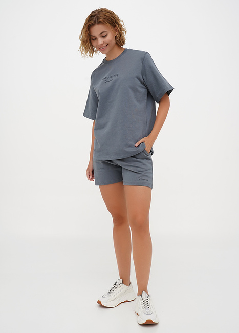 Фото ракурс 3 - Женские серые шорты EQUILIBRI артикул W291 036 200 FUME SS2025